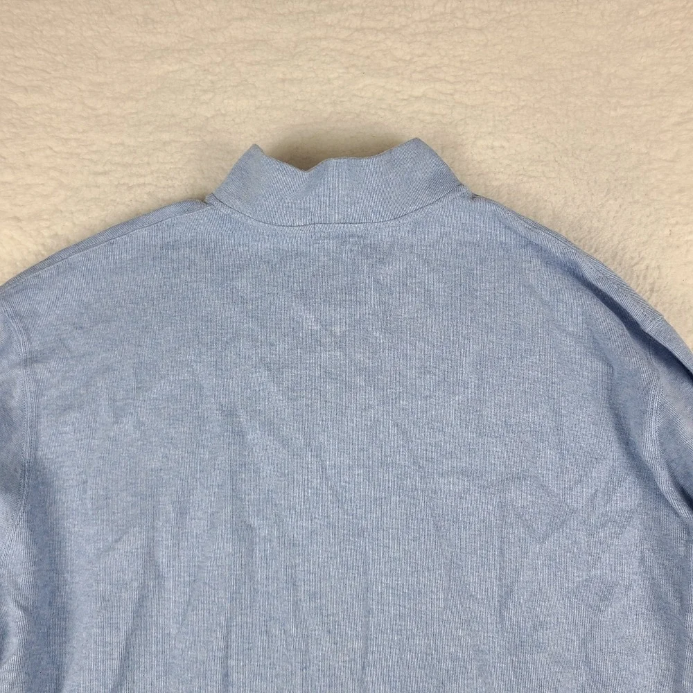 Polo Ralph Lauren Sweater Mens 2XLT 2XL XXL Tall Blue Quarter Zip Estate Rib